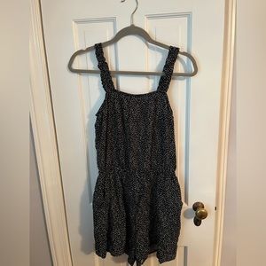 Black and White Dot Romper With Pockets (worn once)